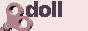an animated wind up key spinning on the left side, the word doll shows up, followed by a little coquette bow/ribbon, followed by the word report. this animation plays in a loop